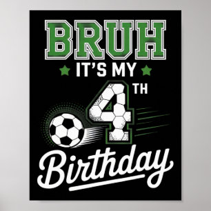 Poster É o meu 4º aniversário de futebol infantil, festa 