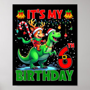 Poster É o meu 6º aniversário de Natal, Dinossauro montan