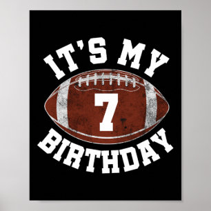 Poster É o meu 7º aniversário Menino Jogador de Futebol d