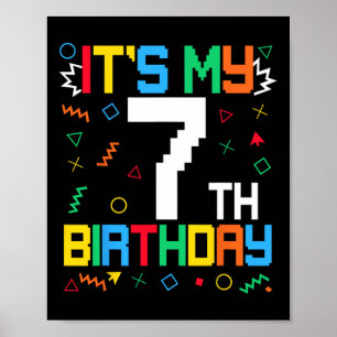 Poster É o meu aniversário de 7 anos Gamer Crianças Vídeo