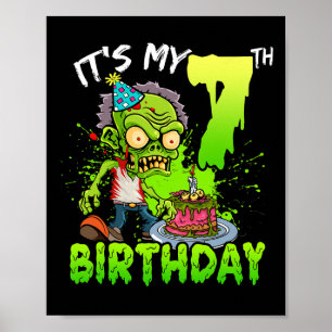 Poster É o meu aniversário de 7, Zombie de 7 anos