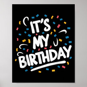 Poster É o meu aniversário para rapazes Meninas Crianças