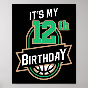 Poster É o meu Bysketbyll de Aniversário de 12 anos,