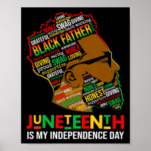 Poster É o meu Dia de os pais Negro do Dia da Independênc