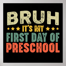 Poster É o meu primeiro dia de pré-escola de volta à esco