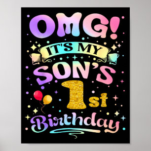 Poster É o primeiro aniversário do meu filho, feliz 1 ano