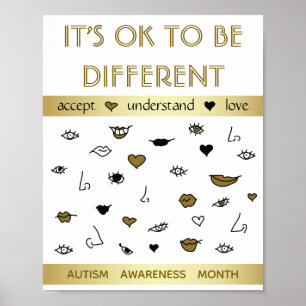 Poster É OK ser Diferente, Conscientização do Autismo Dou