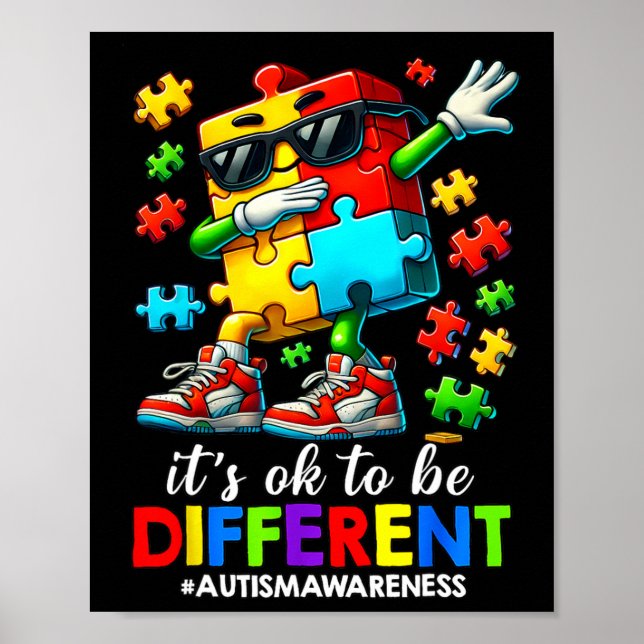 Poster É Ok Ser Diferente Quebra-Cabeça Dabbing Conscient (Frente)
