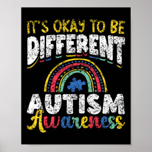 Poster É Okay Ser Diferente Conscientização do Autismo Au