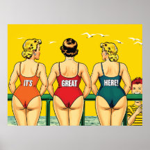 É ótimo aqui, mulheres bonitas na praia, engraçado