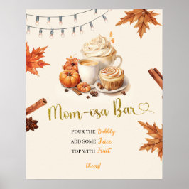 Poster É Outono, Abóbora Está Preparando Café Chá de Bebê