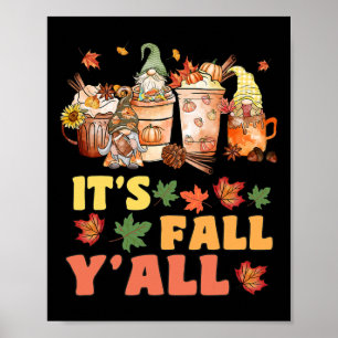 Poster É outono Vocês todos futebolista Gnome Happy Fall 