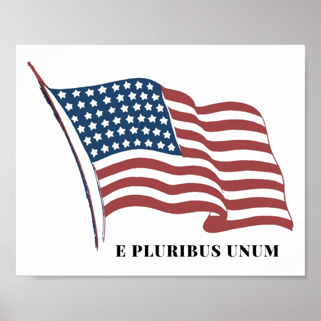 Poster E Pluga Bandeira Patriótica Unum Estados Unidos (Frente)