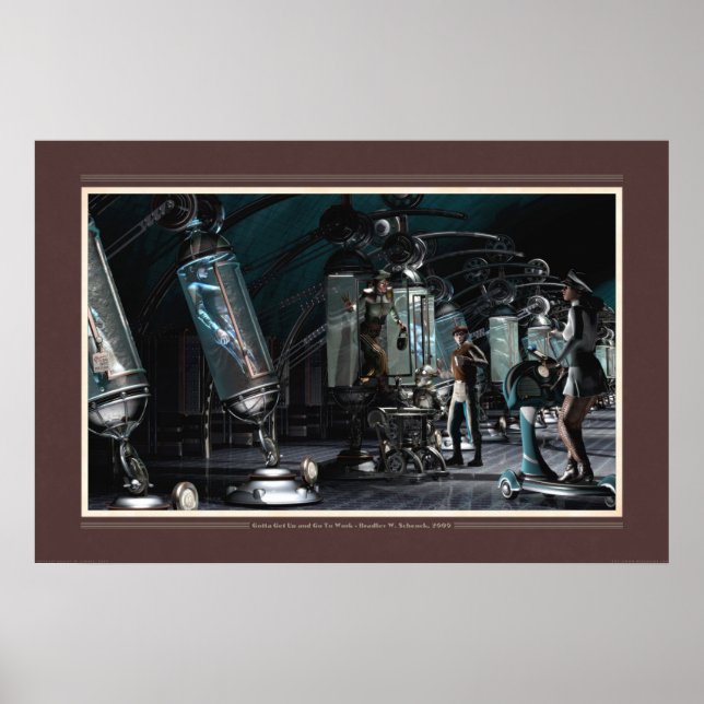 Poster É preciso levantar e ir para o trabalho (30x20") (Frente)