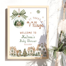 Poster É preciso um Chá de fraldas de Natal para a vila.