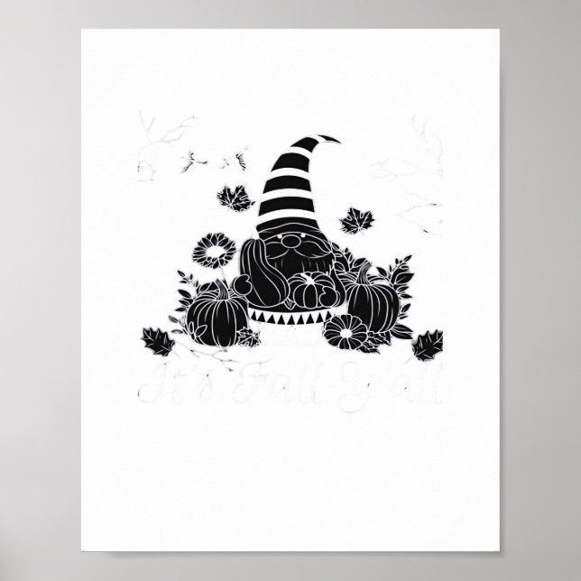 Poster É "Pumpkin Gnomo Autumn Tree Hello Fa" (Frente)