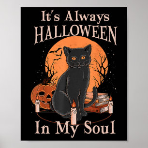 Poster É sempre o Halloween na minha alma Pumpkin Cat Div