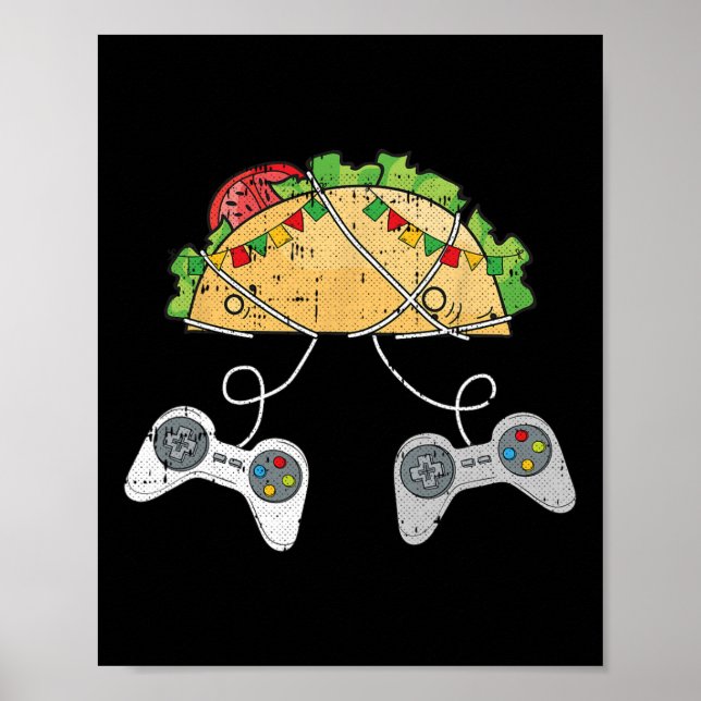 Poster E Tacos Cinco De Mayo Videogame Comida Mexicano Ga (Frente)