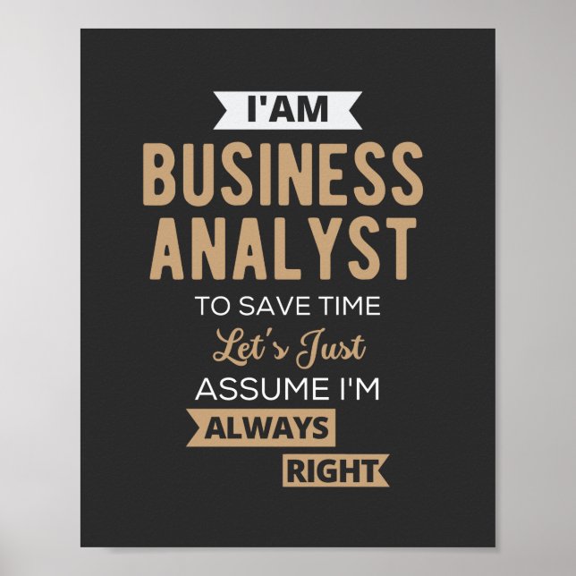 Poster é um analista de negócios para economizar tempo (Frente)