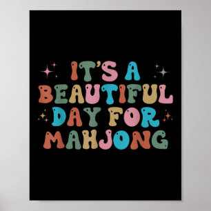 Poster É Um Belo Dia Para Mahjong, Funny Mahjong Wome