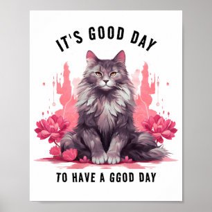 Poster É um bom dia — Celebração do Dia do Gato