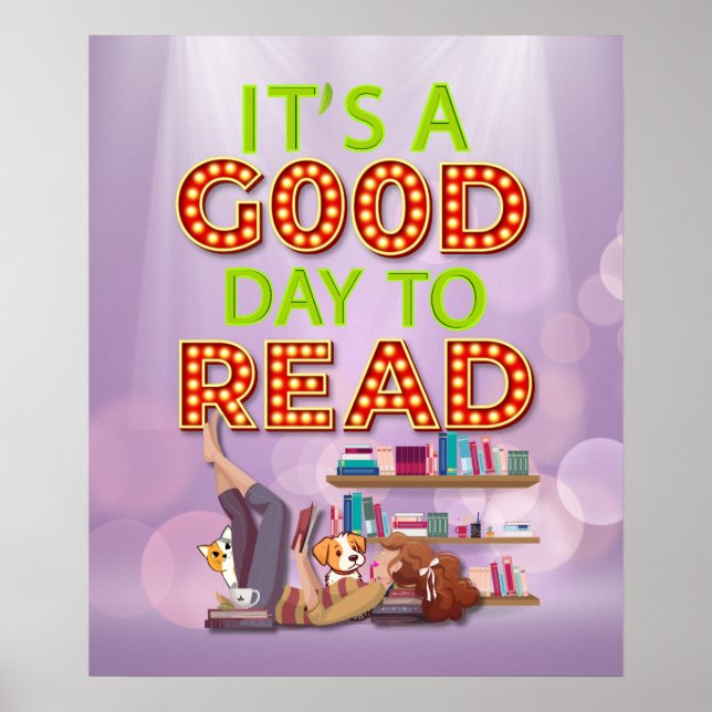 Poster É um bom dia para ler jovens modernos (Frente)