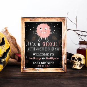 Poster É um Ghoul! Chá de fraldas de Halloween de Monstro