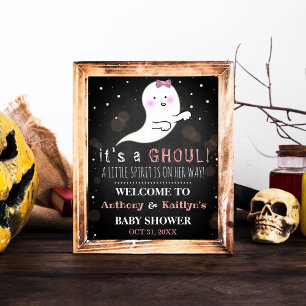 Poster É um Ghoul! Pequeno Chá de fraldas de Halloween