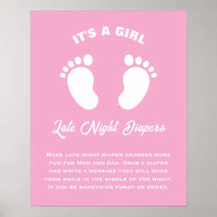 Poster É Uma Menina Chuveiro de Bebê Frio Divertido Frald