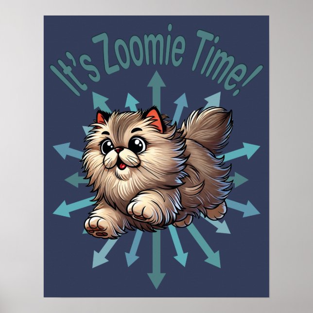 Poster É Zoomie Time Persa Cat (Frente)