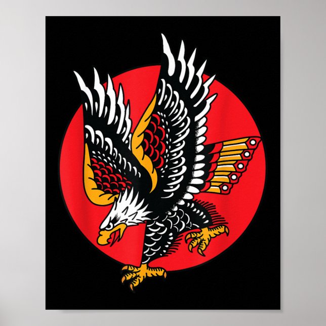Poster Eagle American Traditional Tattoo Ink Old School F (Frente)