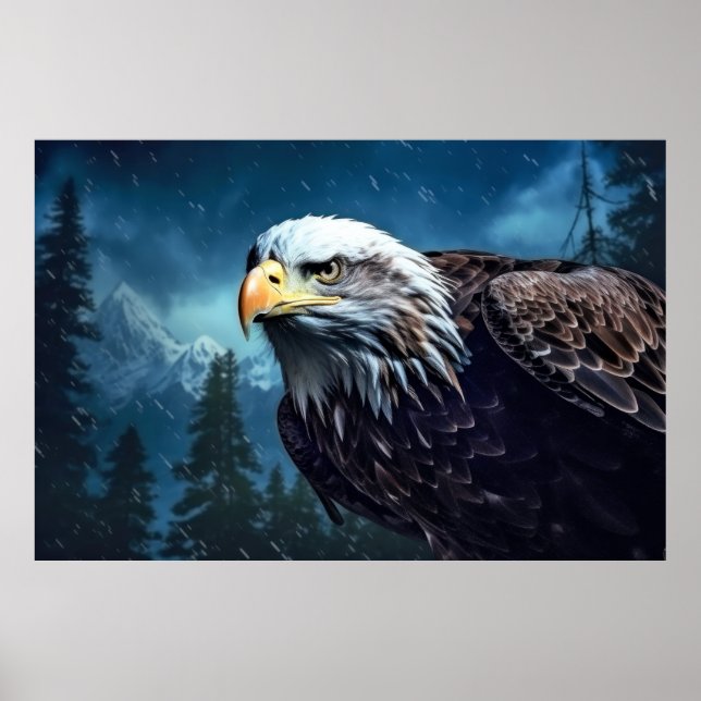 Poster Eagle Animal Bird - Soberania Selvagem (Frente)