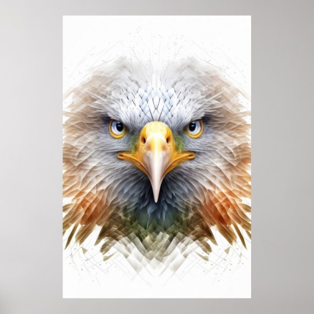 Poster Eagle Animal Retrait Nature Wildlife Painting (Frente)