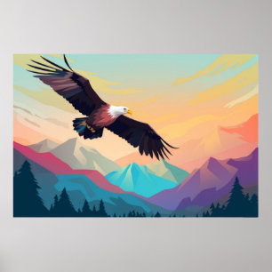Poster Eagle Bird Animal Mountain Natureza Selvagem