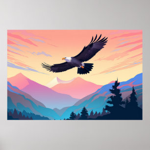 Poster Eagle Bird Animal Mountain Natureza Selvagem