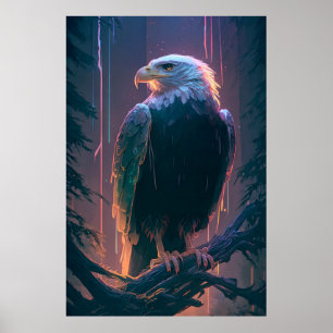 Poster Eagle Bird Retrait Painting Willife