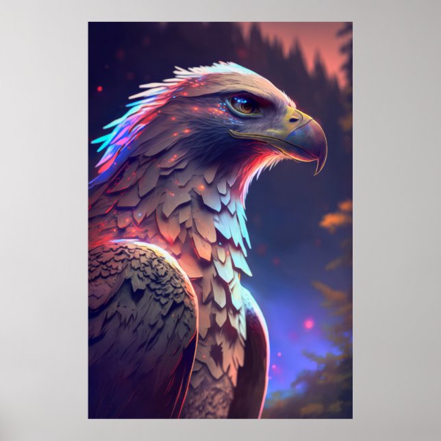 Poster Eagle Bird Retrait Painting Willife (Frente)