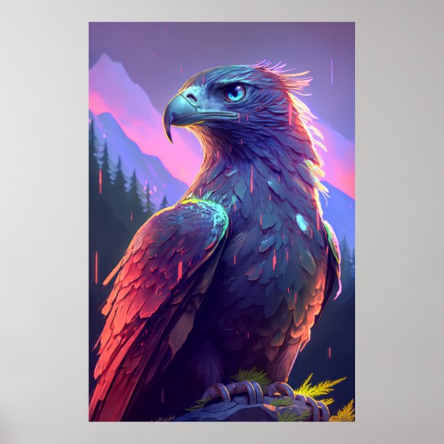 Poster Eagle Bird Retrait Painting Willife (Frente)