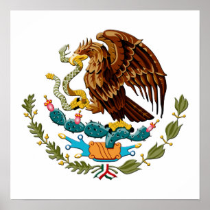 Poster Eagle e emblema de México do cobra para mexicanos