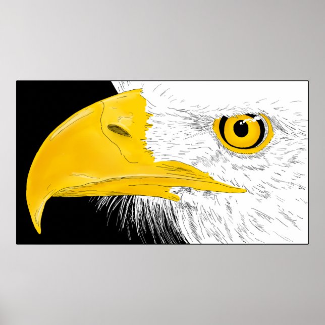 Poster Eagle Line Art (Frente)