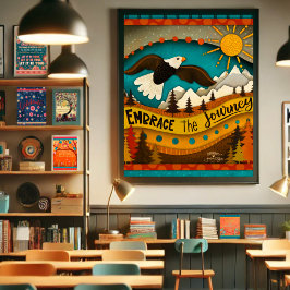 Poster Eagle Mountain Inspirando Citando Paisagem Moderna