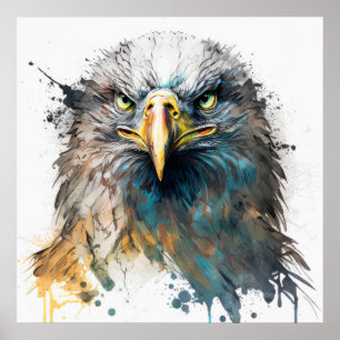 Poster Eagle Retrait Animal Painting Willife Outdoor