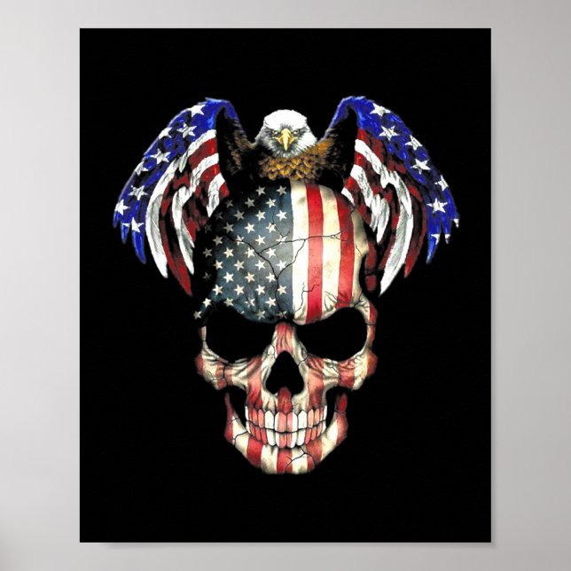 Poster Eagle Skull American Flag (Frente)