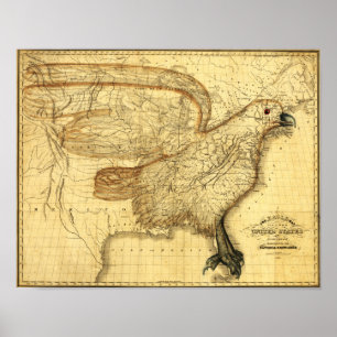 Pôster Eagle sobreps nos Estados Unidos