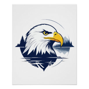 Pôster Eagle Vetor Art Animal Modern Urban City Graphic