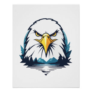 Pôster Eagle Vetor Art Animal Modern Urban City Graphic