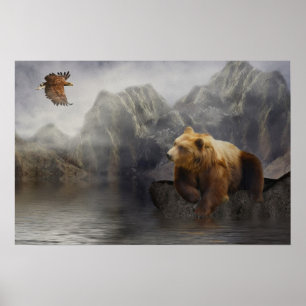 Pôster Eaglebear Mtn. Águia, Urso