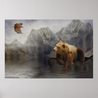 Pôster Eaglebear Mtn. Águia, Urso