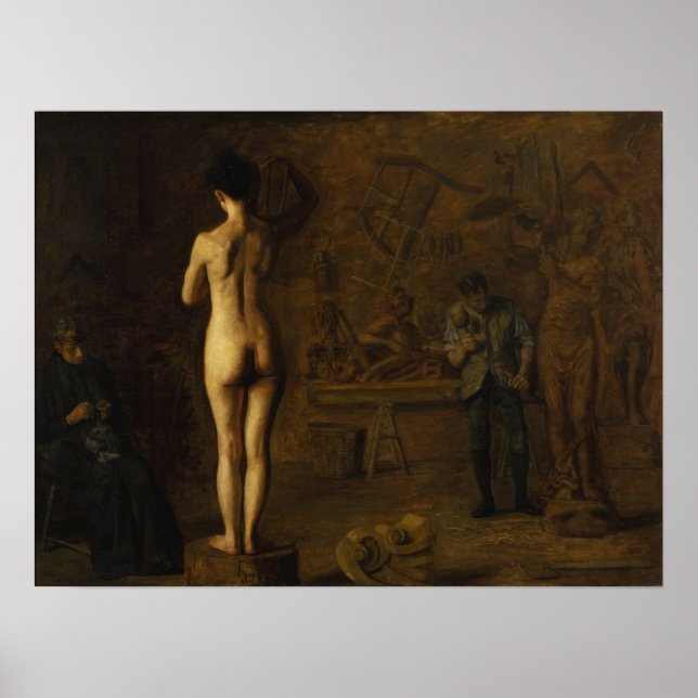 Poster Eakins - William Rush Carving Figuras Alegóricas (Frente)
