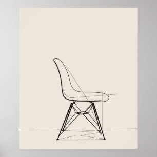 Poster Eames Meio século minimalista da arte da linha pre